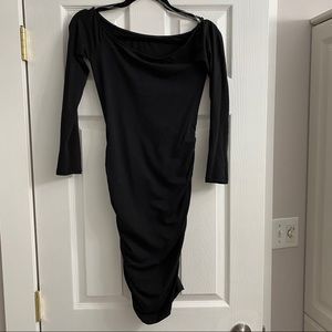 Black ruched bodycon
